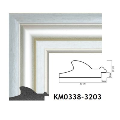 KM0338-3203 БАГЕТ ПЛАСТИК ШИР.8,3 СМ 2,9 М