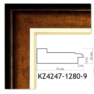 KM4247-1280-9 БАГЕТ ПЛАСТИК ШИР.7,4 СМ 2,9 М