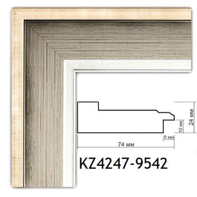 KM4247-9542 БАГЕТ ПЛАСТИК ШИР.7,4 СМ 2,9 М
