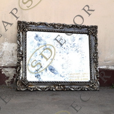 СОСТАРЕННОЕ ЗЕРКАЛО В ГИПСОВОЙ РАМЕ R2.60X80.SLV-09