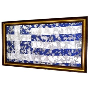 ФЛАГ ГРЕЦИИ GREECE FLAG В РАМЕ ПОД ЗЕРАЛОМ. № 4008